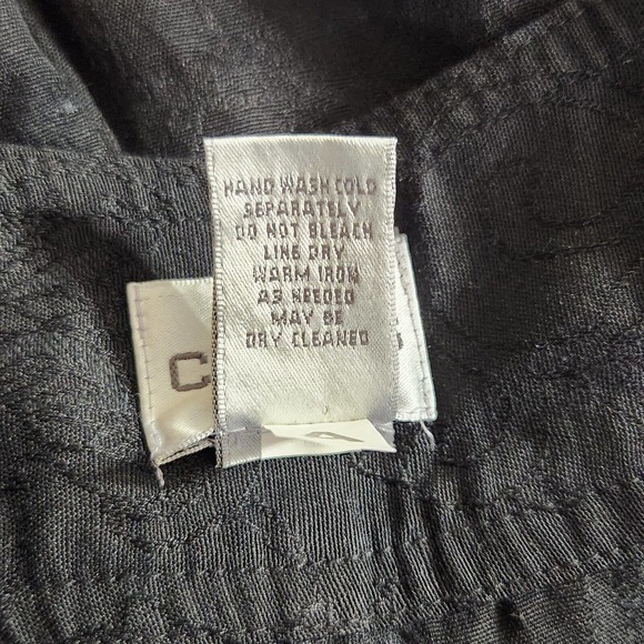 Chico's Womens Crop Capri Pants Size 2 Large 12 Solid Black Embossed Linen - Picture 7 of 8